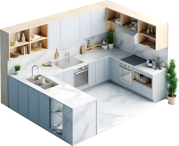 Cocinas en gris y madera
